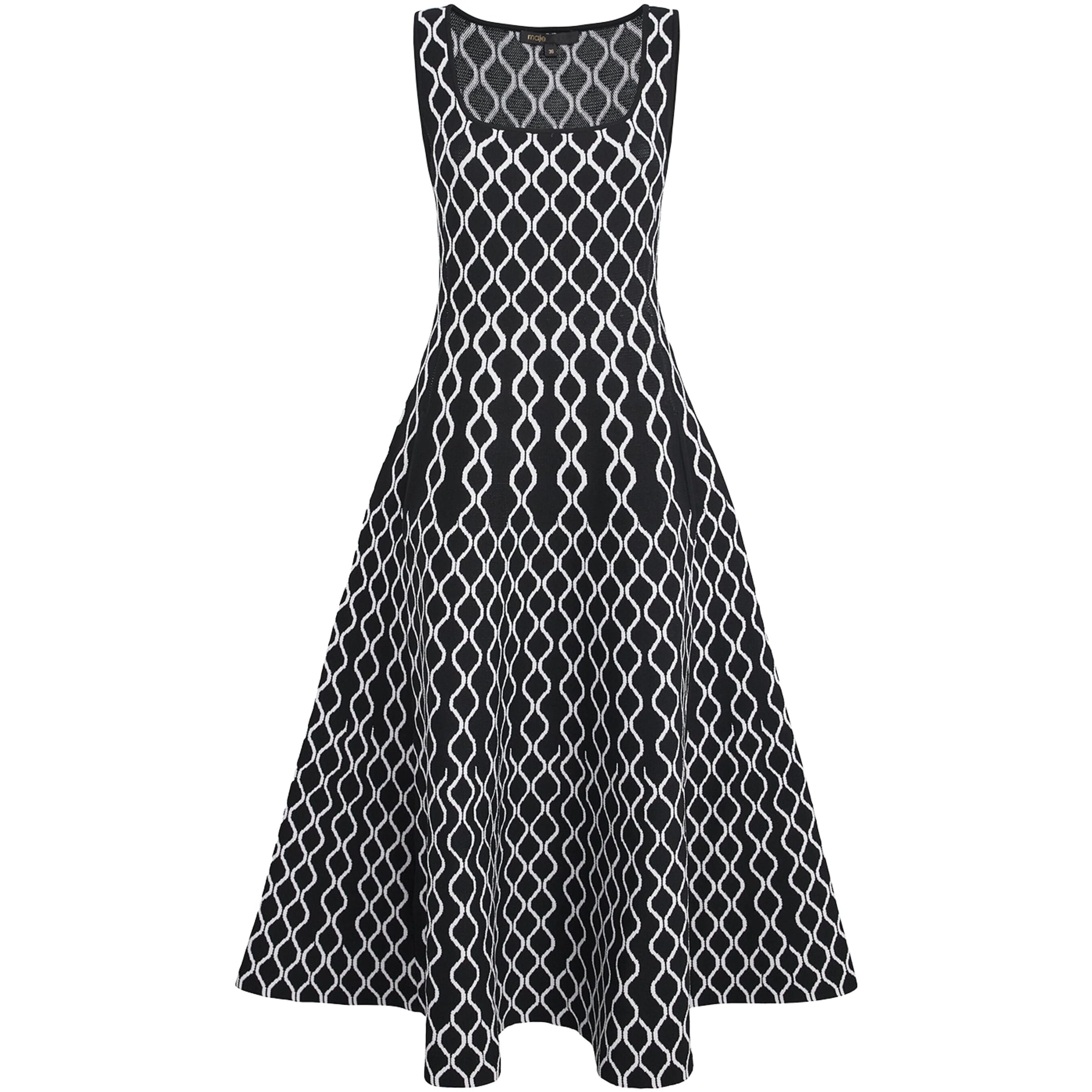Maje Multi Jacquard Knit Midi Dress