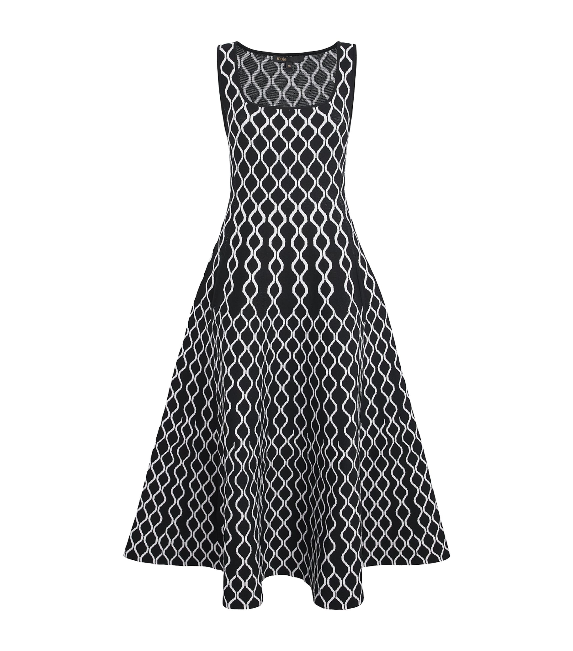 Maje Multi Jacquard Knit Midi Dress