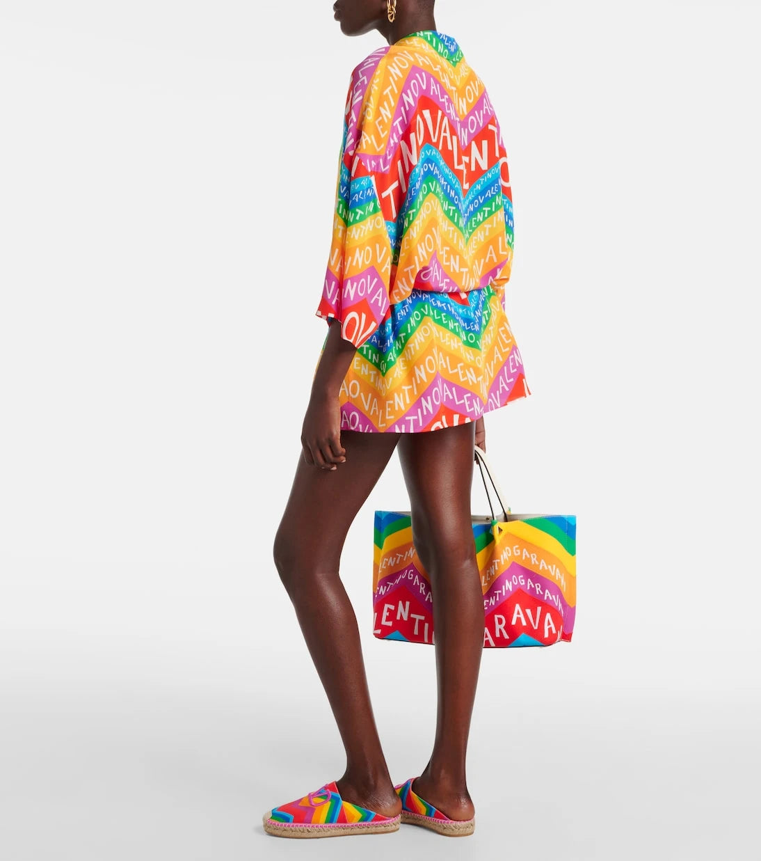 Valentino - Logo silk shirt dress