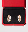 Cartier White, Rose and Yellow Gold Trinity Box Earrings