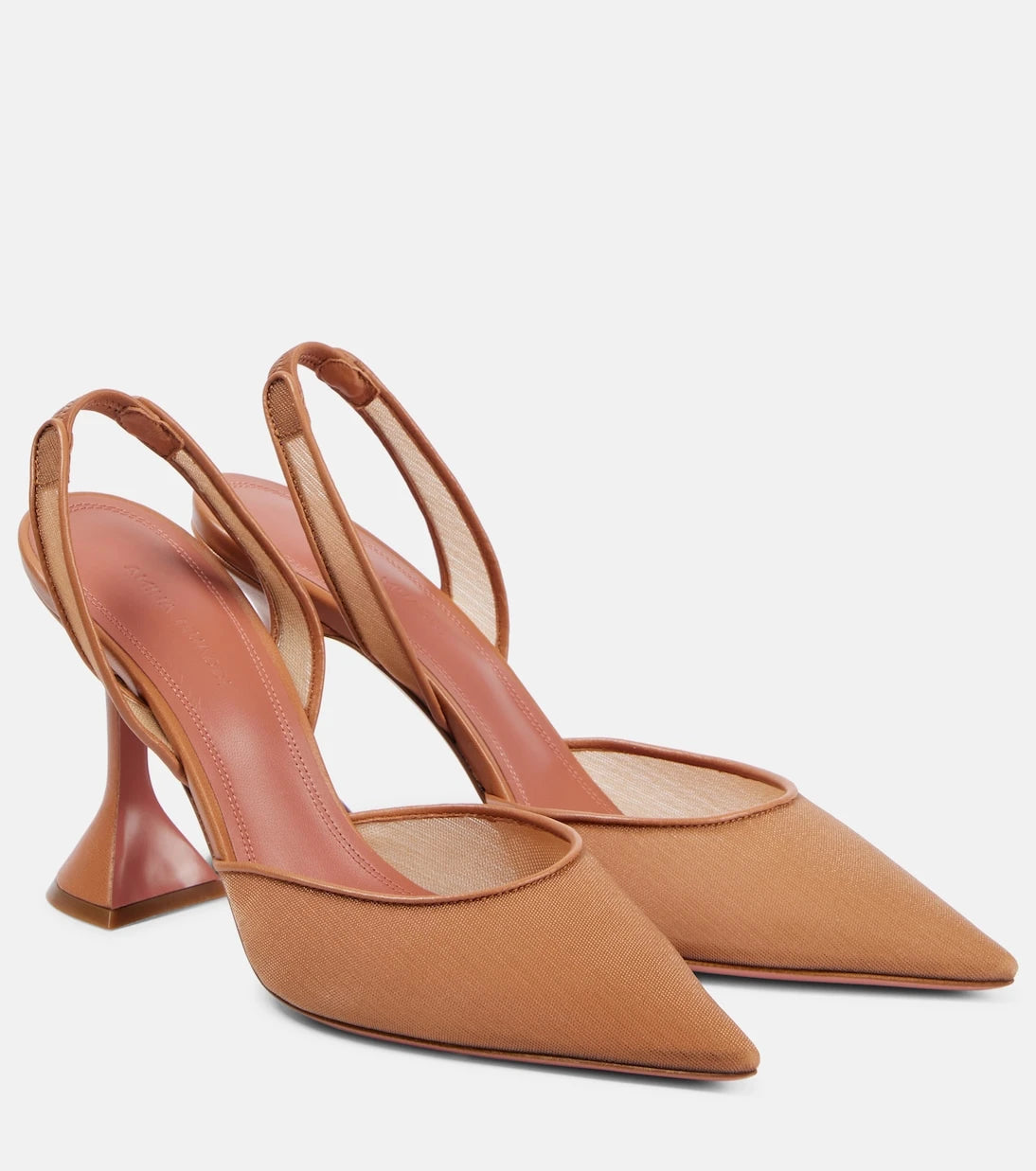 Amina Muaddi - Holli mesh slingback pumps