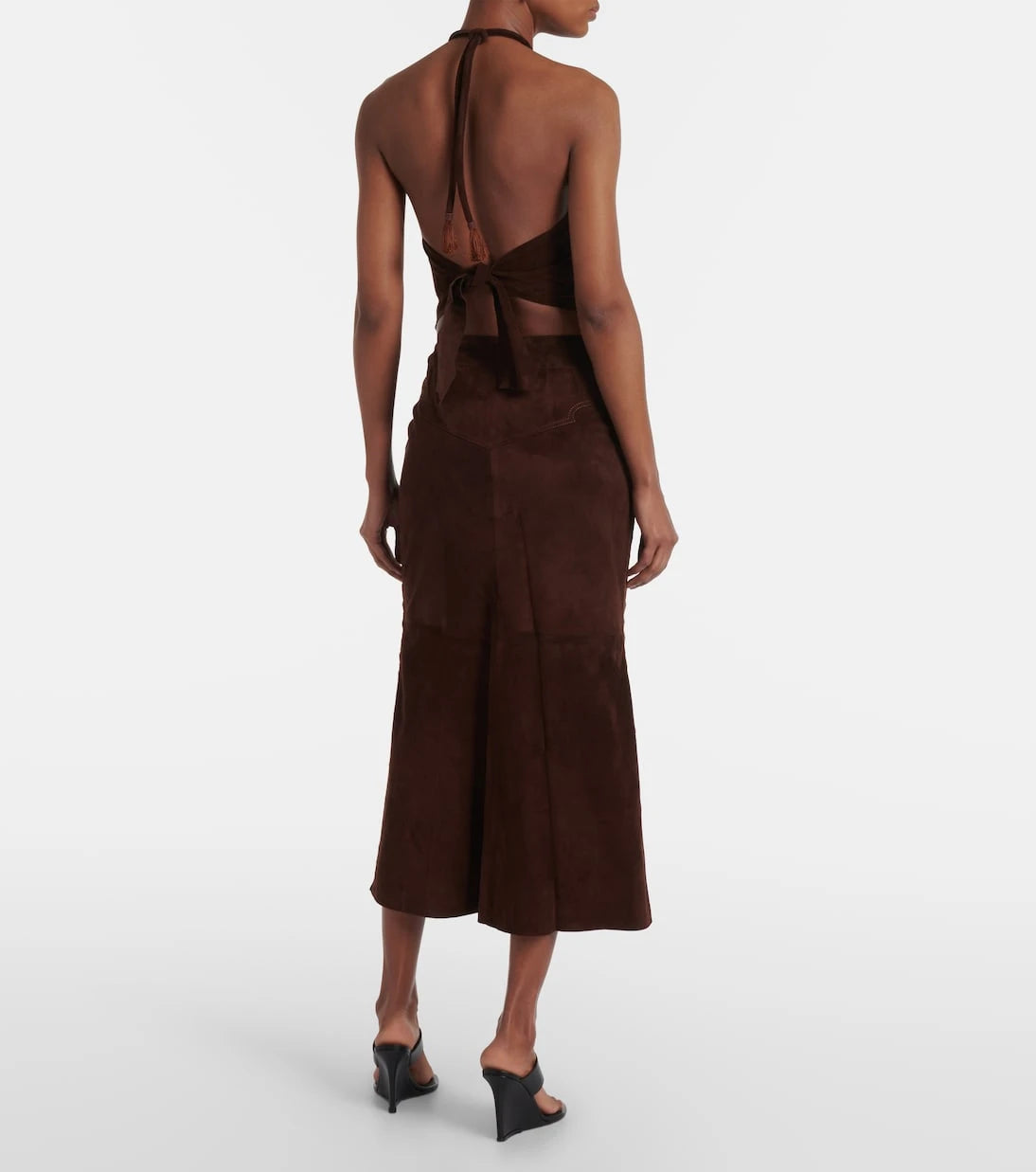 Johanna Ortiz - Mid-rise suede midi skirt