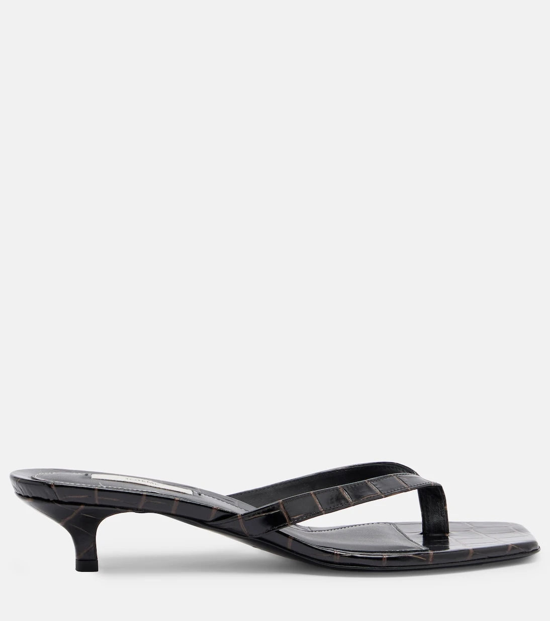 Toteme - Croc-effect leather thong sandals