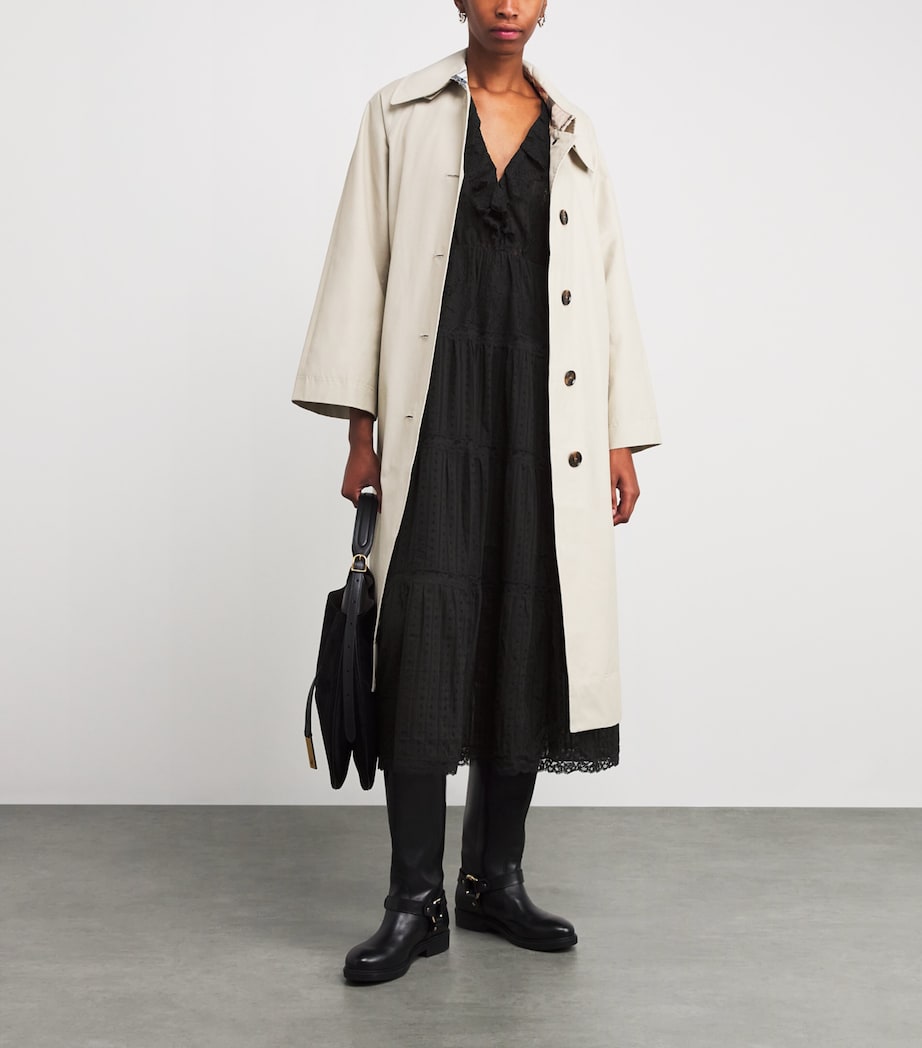 DÔEN Black Cotton Gabriella Midi Dress