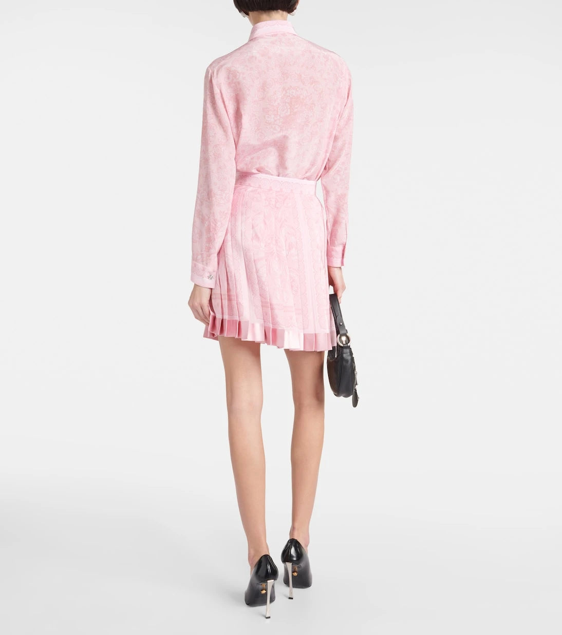 Versace - Barocco pleated silk miniskirt