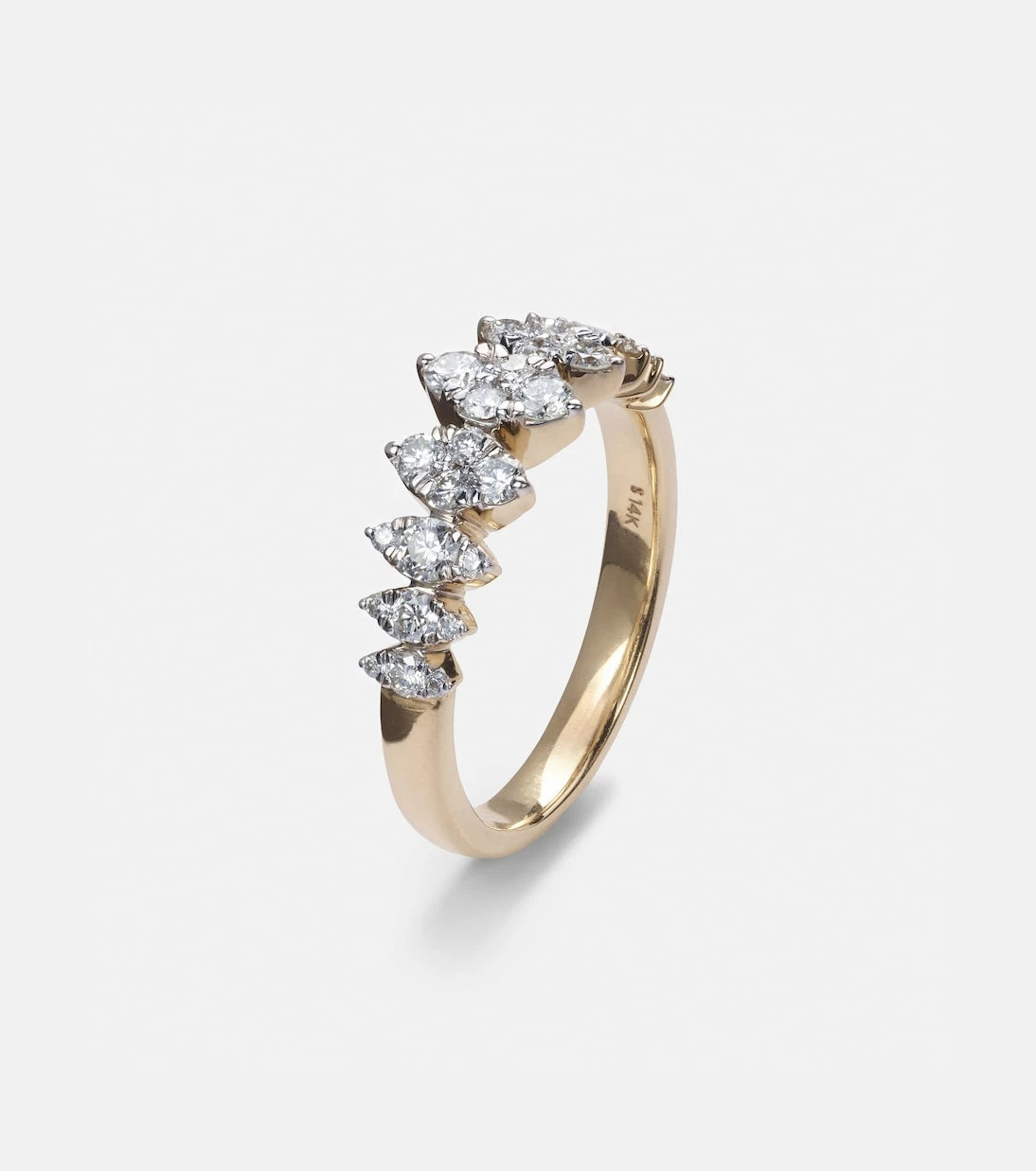 Stone and Strand - Fern 14kt gold ring with diamonds