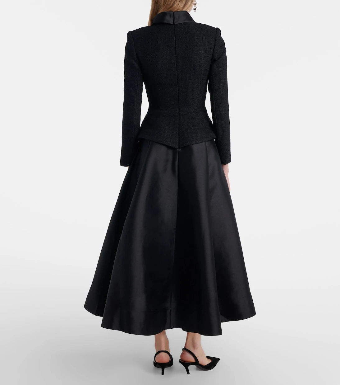 Self-Portrait - Bouclé taffeta midi dress