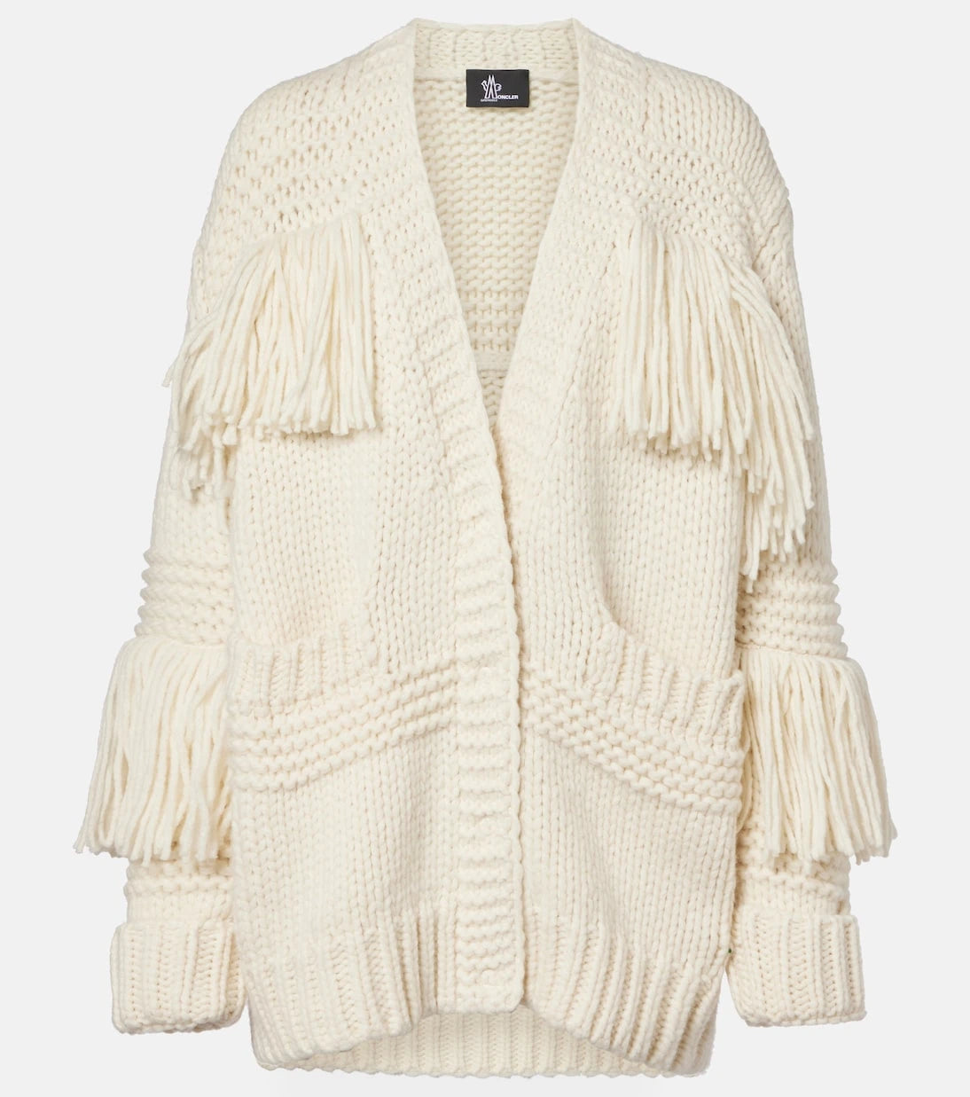 Moncler Grenoble - Fringed wool-blend cardigan