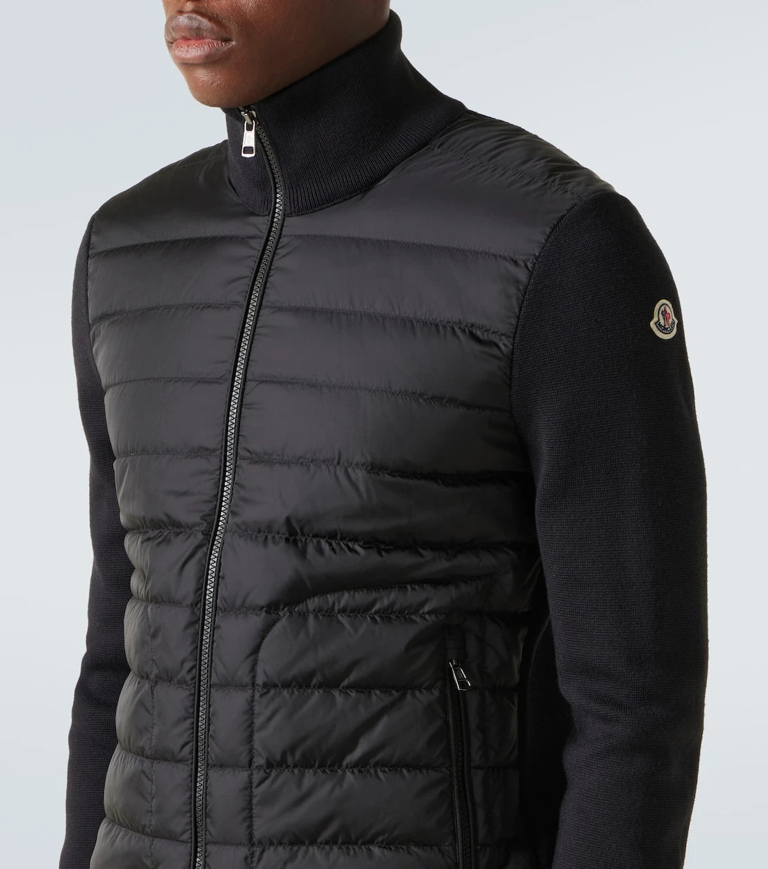 Moncler - Maglia down-paneled wool-blend jacket