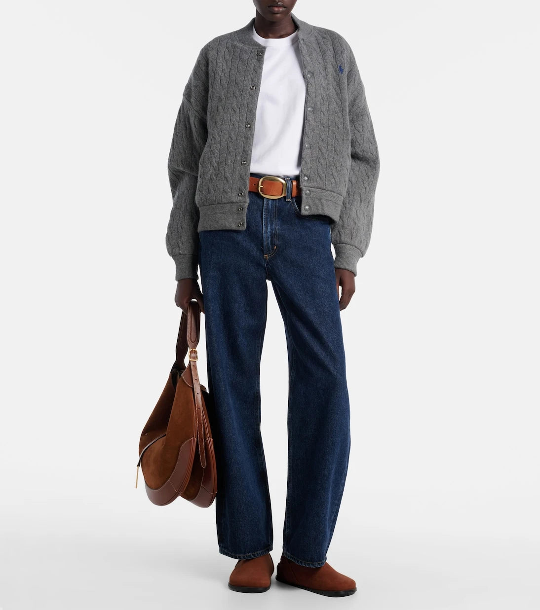 Polo Ralph Lauren - Cable-knit wool and cashmere bomber jacket