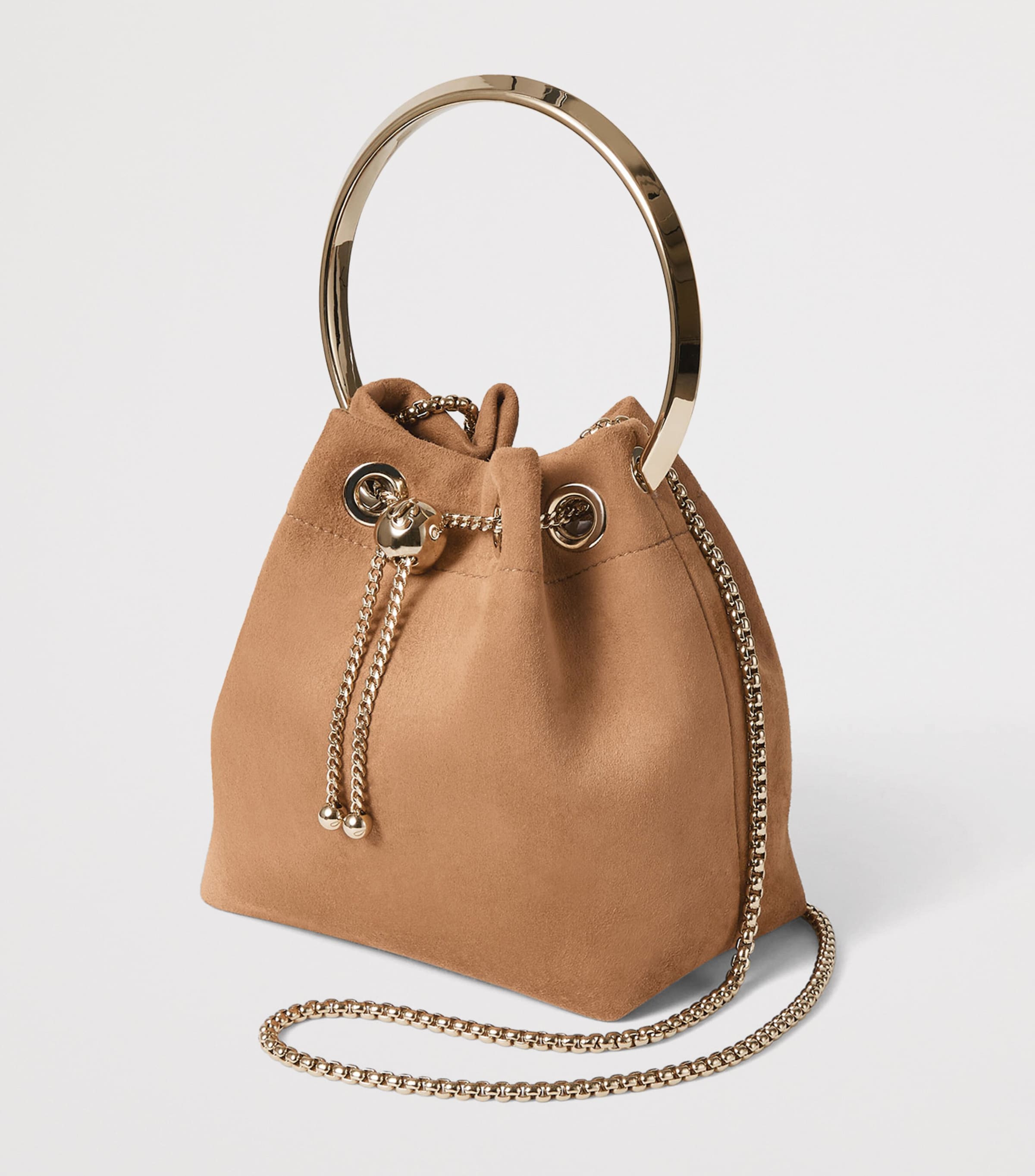 Jimmy Choo Beige Leather Bon Bon Top-Handle Bag