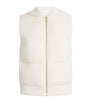 Fabiana Filippi White Wool-Silk-Cashmere-Blend Hooded Gilet