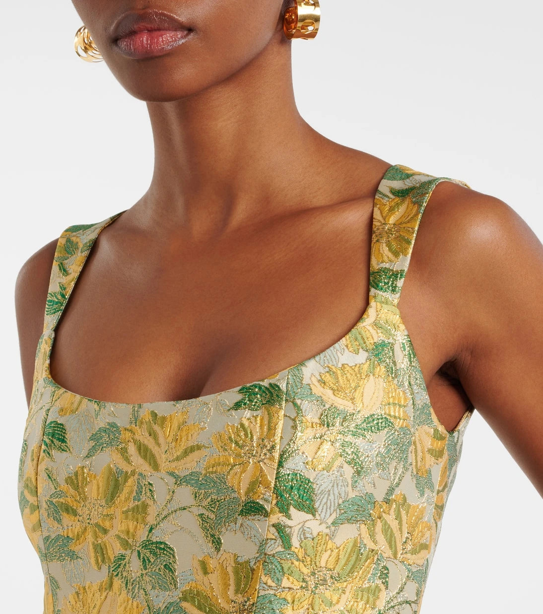 Markarian - Floral lamé jacquard gown