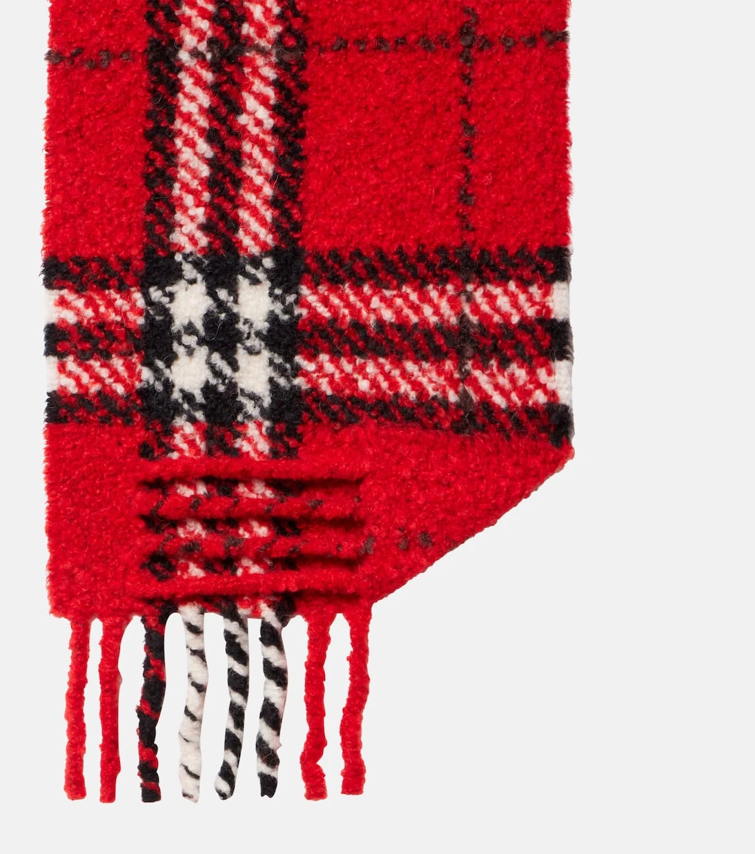 Burberry - Burberry Check alpaca and wool bouclé scarf