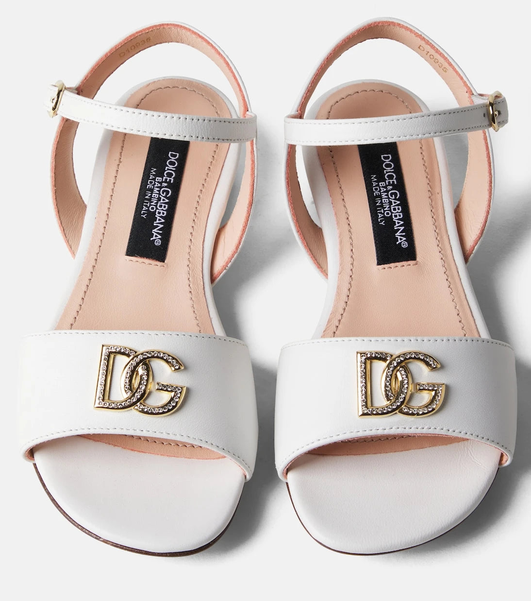 Dolce&Gabbana Kids - صنادل جلدية مزينة بشعار DG