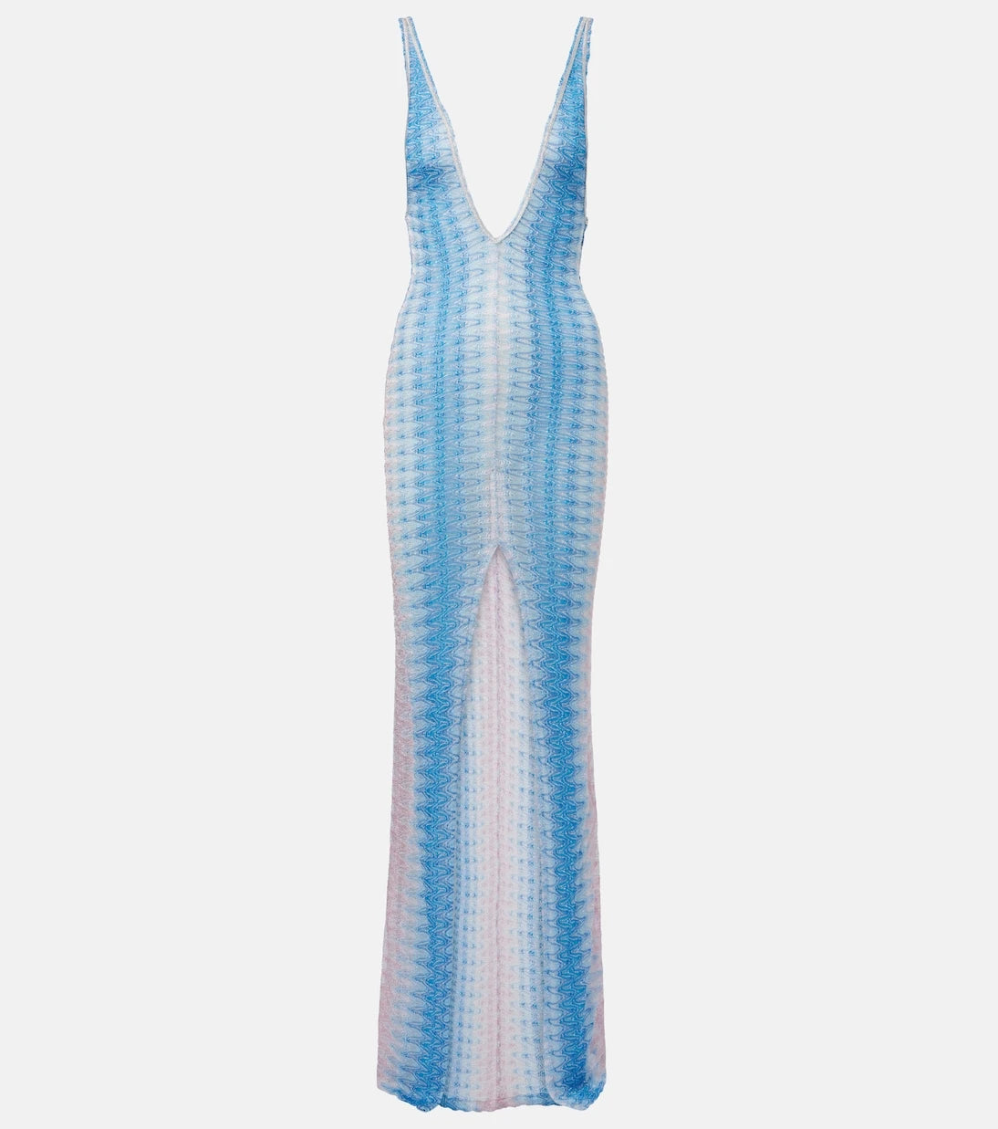 Missoni - فستان ماكسي لاميه بتدرجات ألوان متعرجة
