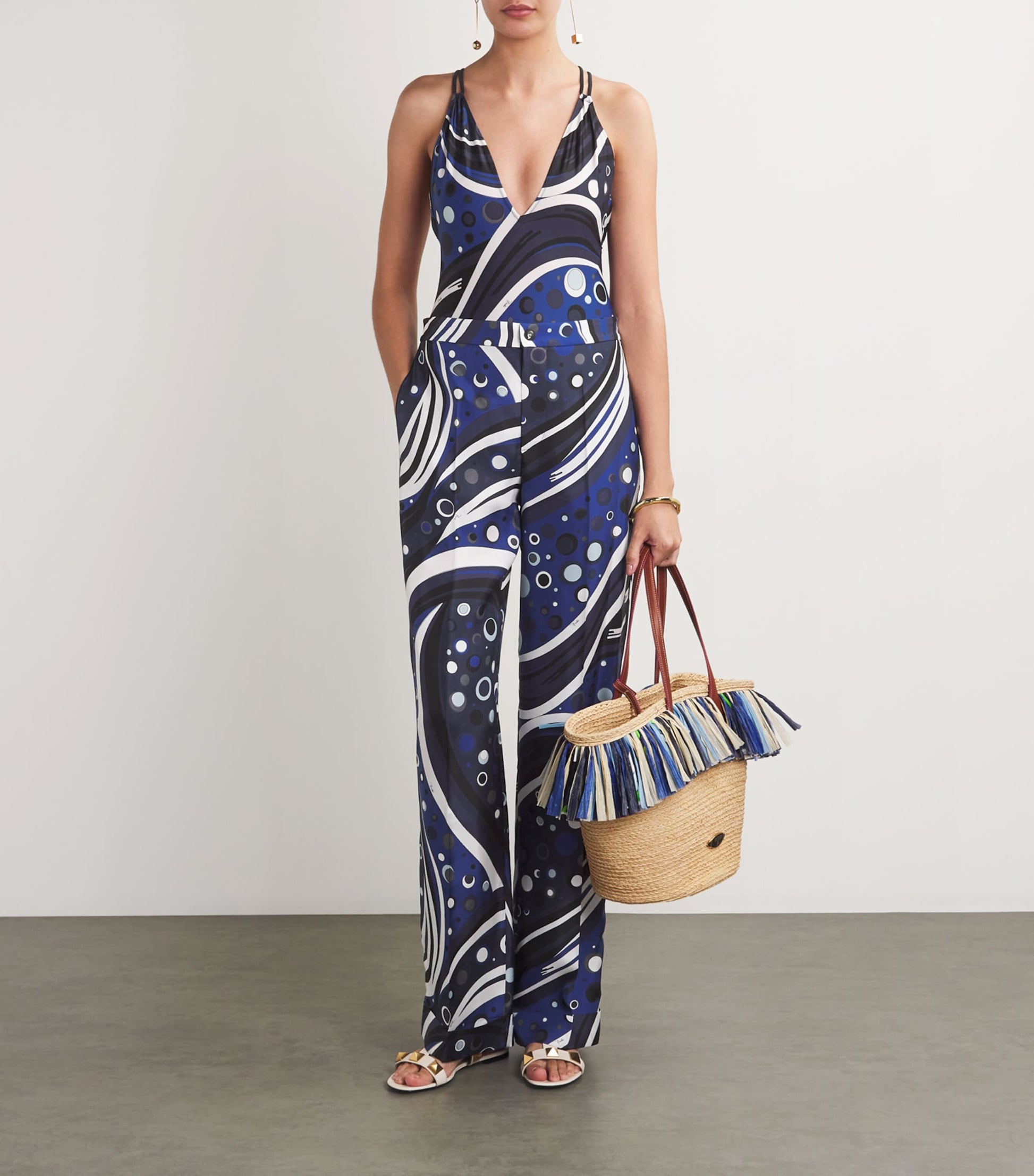 Blue Fontane Print Swimsuit