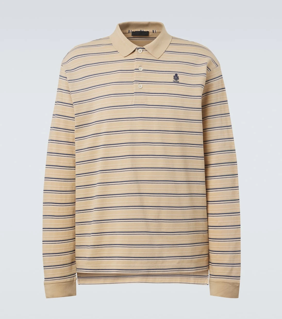 Prada - Striped cotton piqué polo shirt