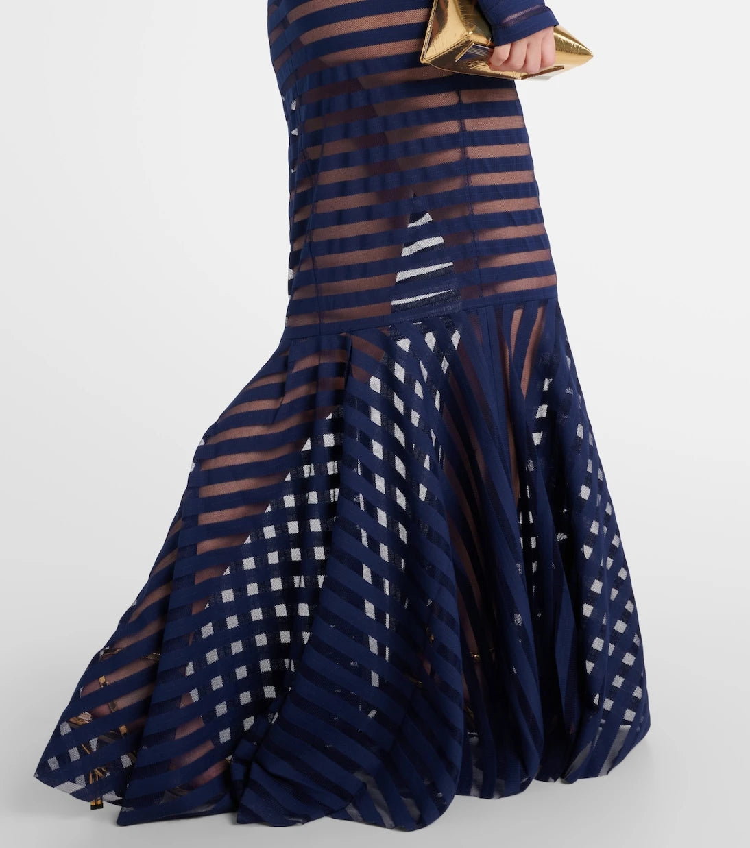 Norma Kamali - Striped mesh gown