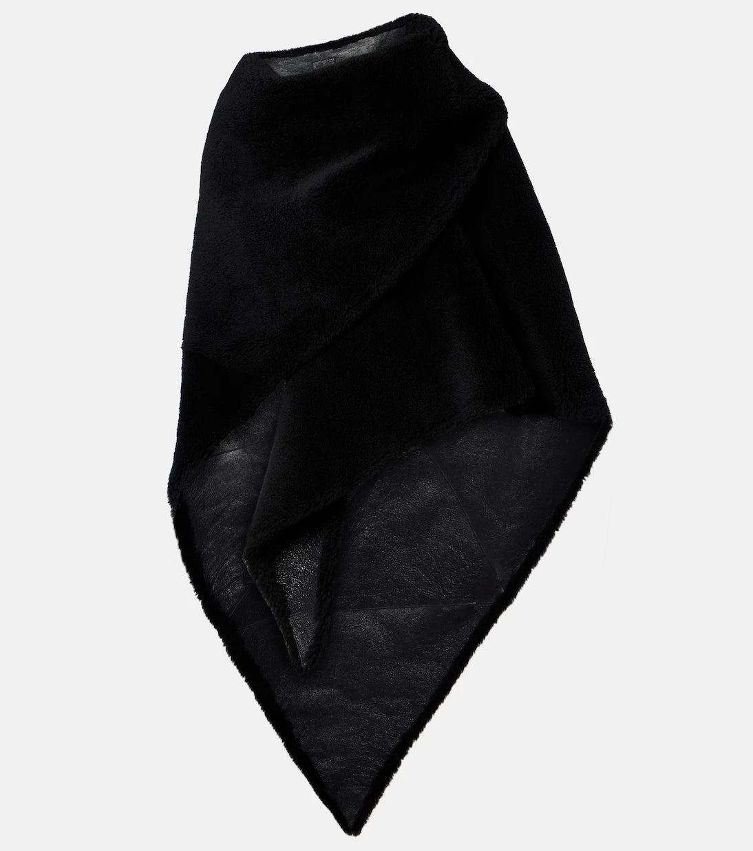 Balenciaga - Shearling-trimmed leather scarf