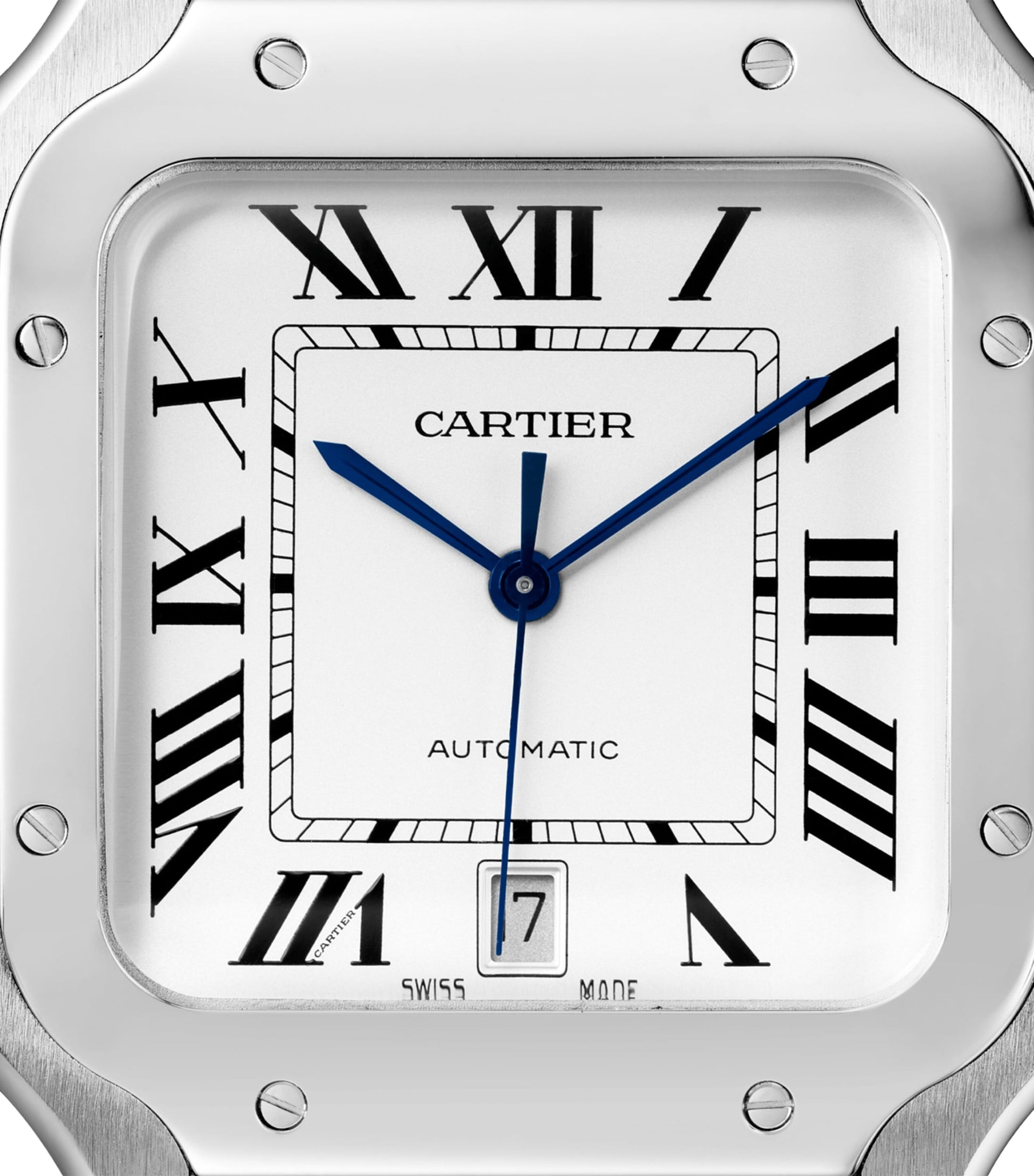 Large Steel Santos de Cartier Watch 39.8mm