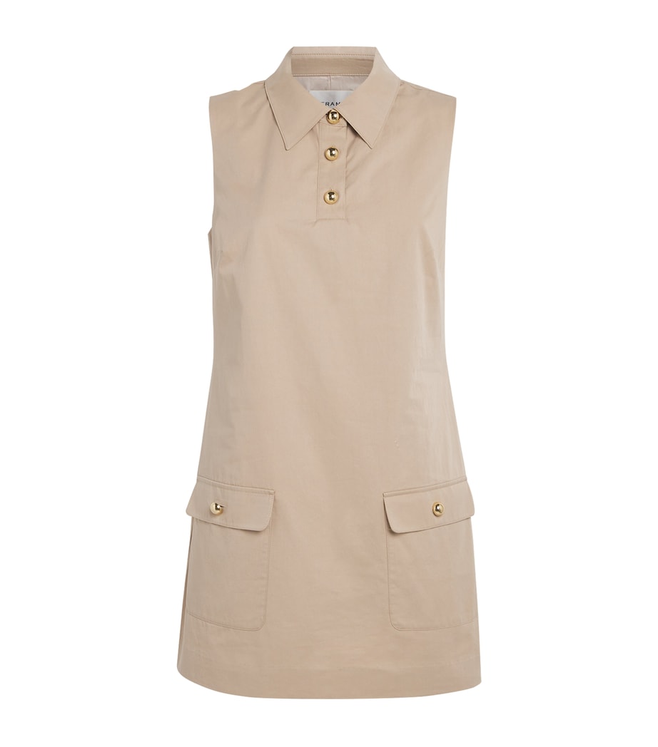 FRAME Beige The Utility Shift Mini Dress