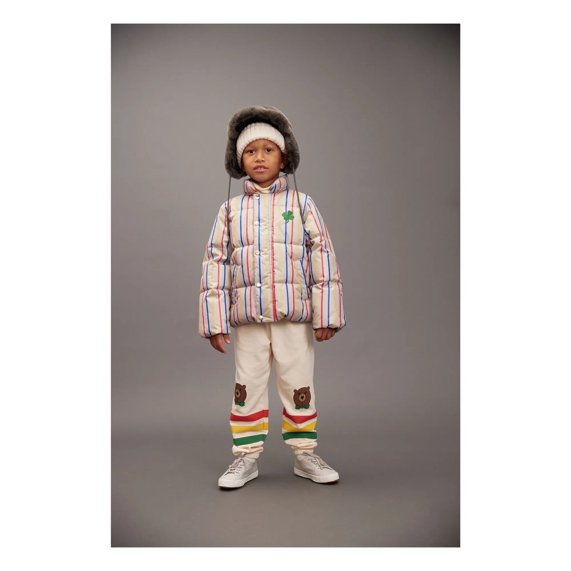 Mini Rodini - Clover down jacket | Ecru