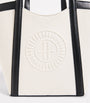 Small Canvas-Leather Embossed Tote Bag