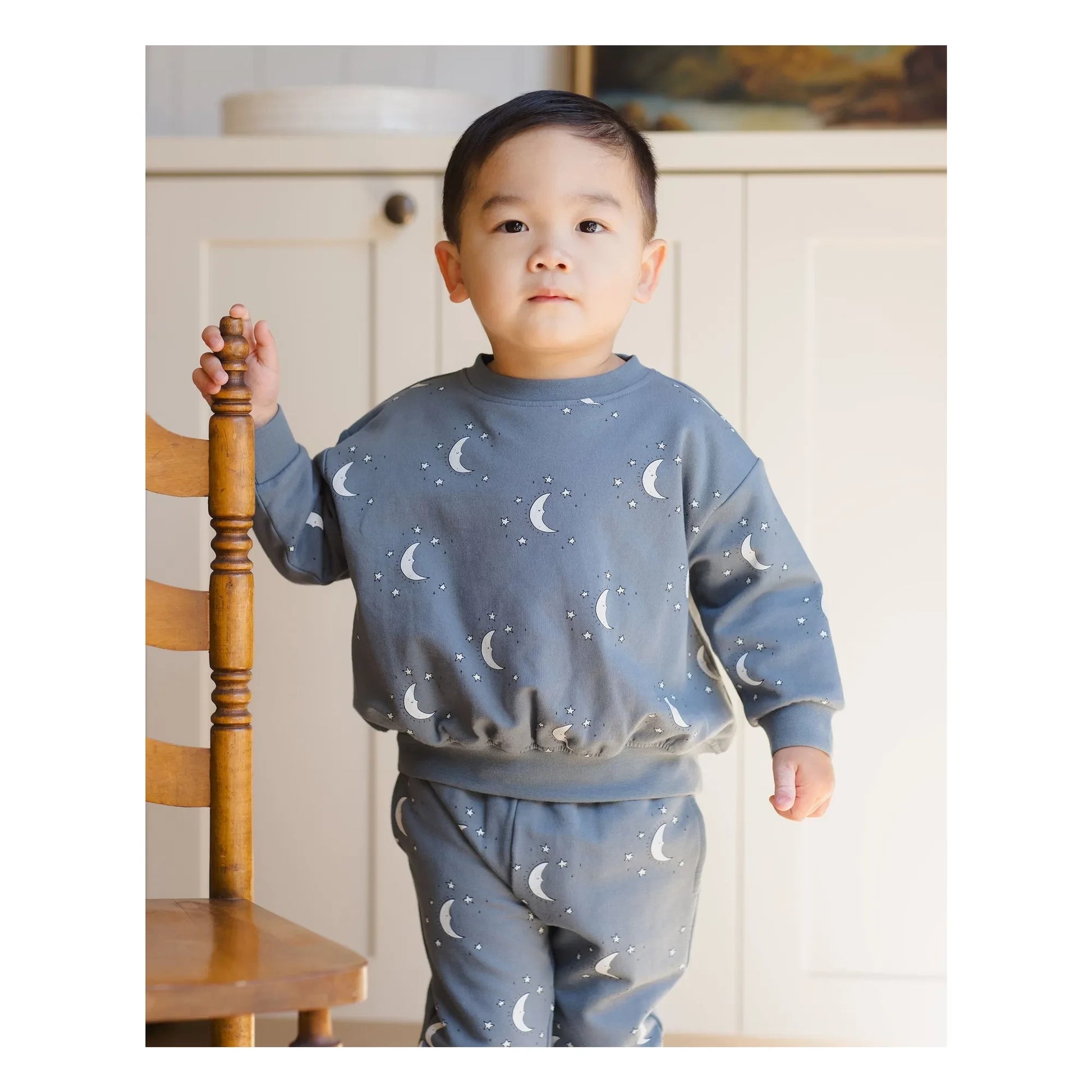 Quincy Mae - Lunes organic cotton sweatshirt | Grey blue