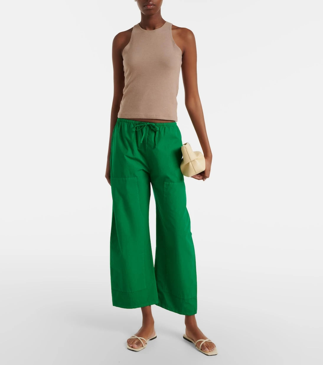 Leset - Kyoto cropped cotton wide-leg pants