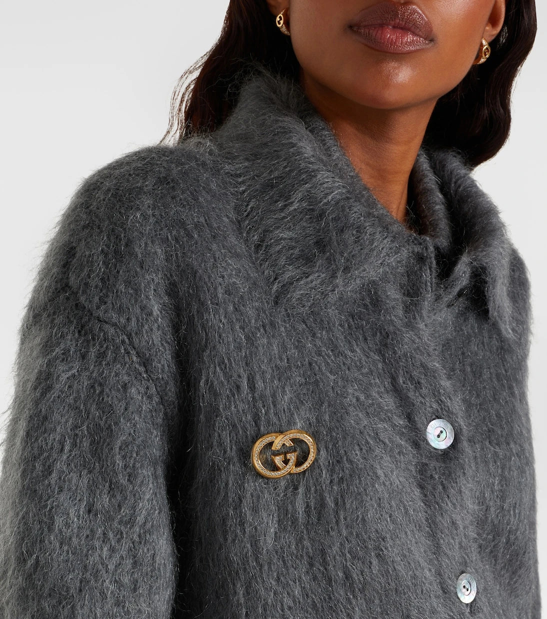 Gucci - Interlocking G embellished brooch