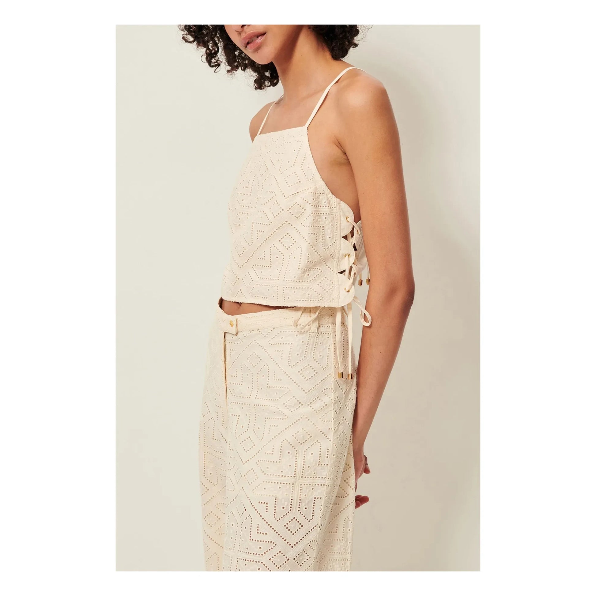 Sessùn - Cotton tank top Haydee | Ecru