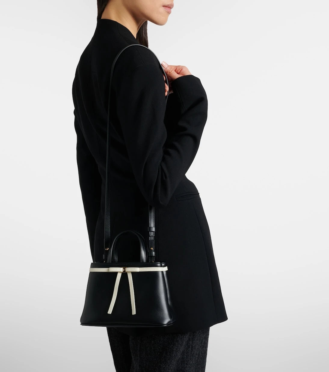 Ferragamo - Bow Mini leather top-handle bag