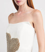 Costarellos Ivory Appliqué-Detail Strapless Kassia Mini Dress