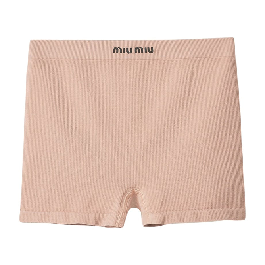Nude Ribbed Seamless Boxer Shorts
