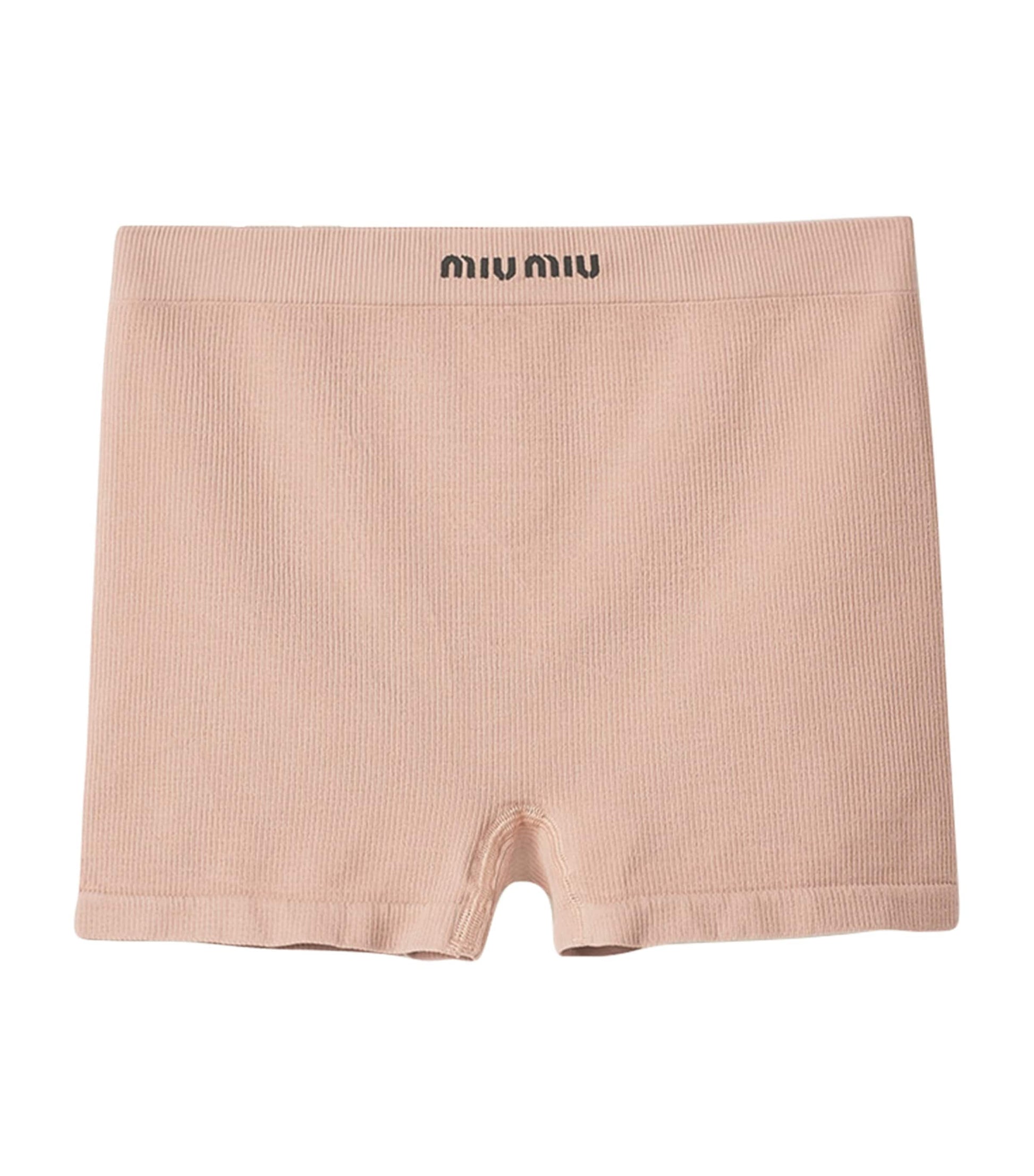 Miu Miu Nude Ribbed Seamless Boxer Shorts