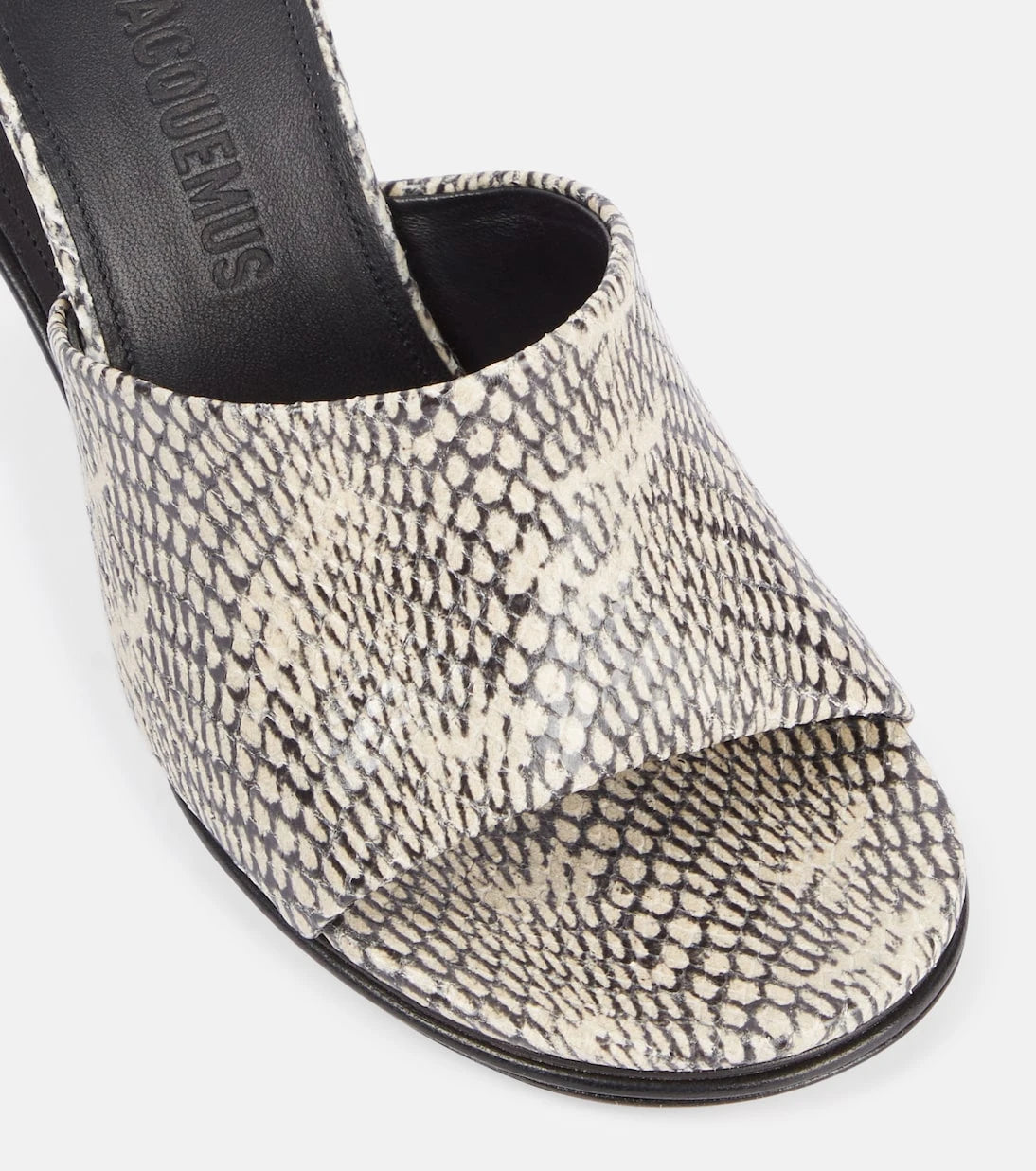 Jacquemus - Doubles snake-effect leather mules