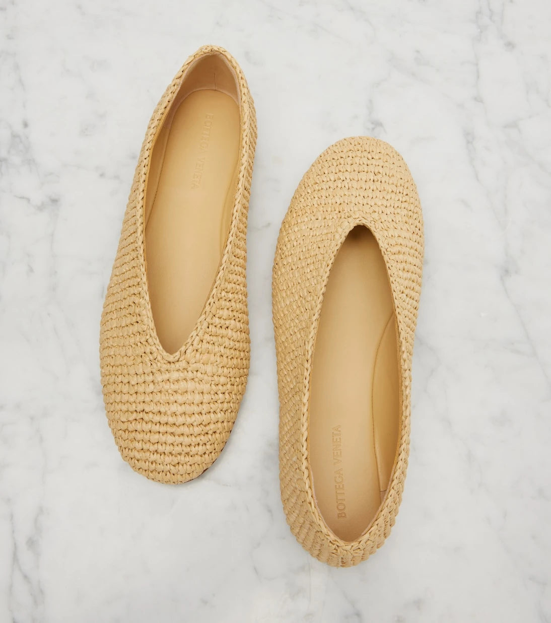 Bottega Veneta - Rosa raffia ballet flats