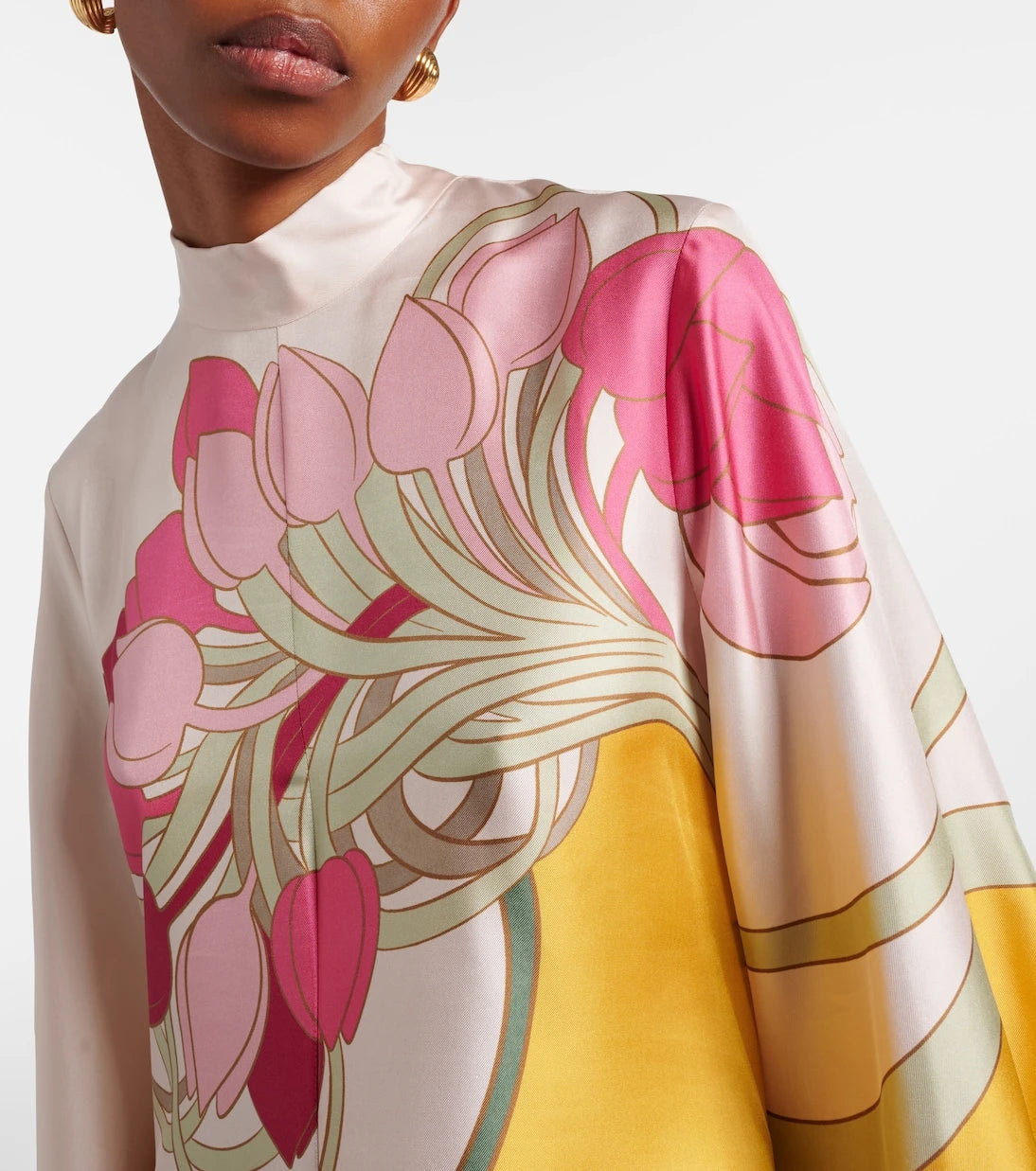La DoubleJ - Magnifico floral silk twill maxi dres