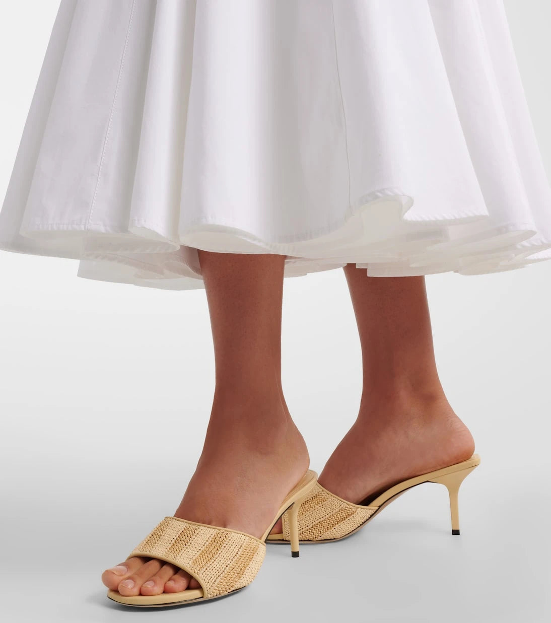Jacquemus - Cubisto raffia-effect mules