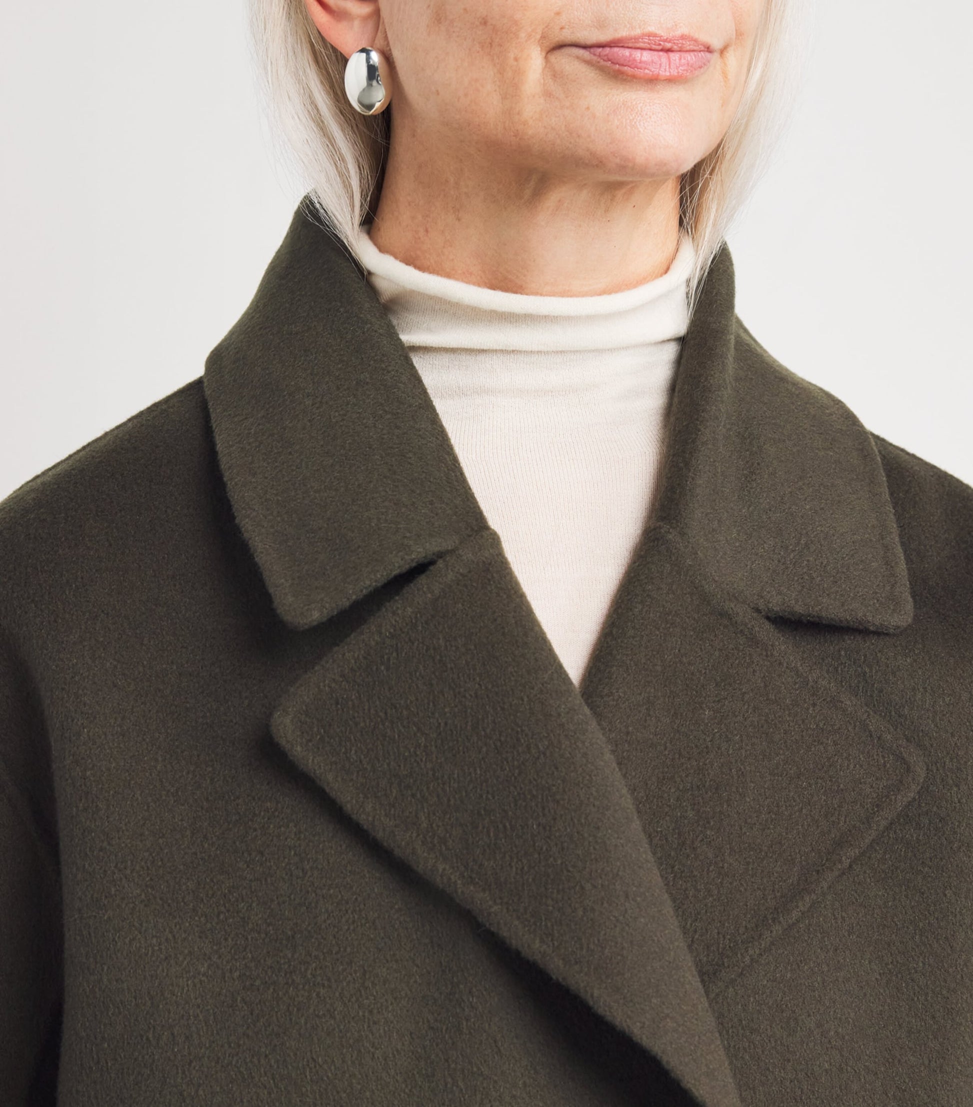 Yves Salomon Beige Fur-Trim Double-Breasted Coat