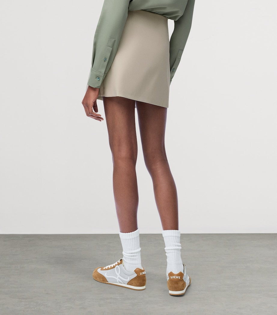 LOEWE Beige Tie-Detail Mini Skirt