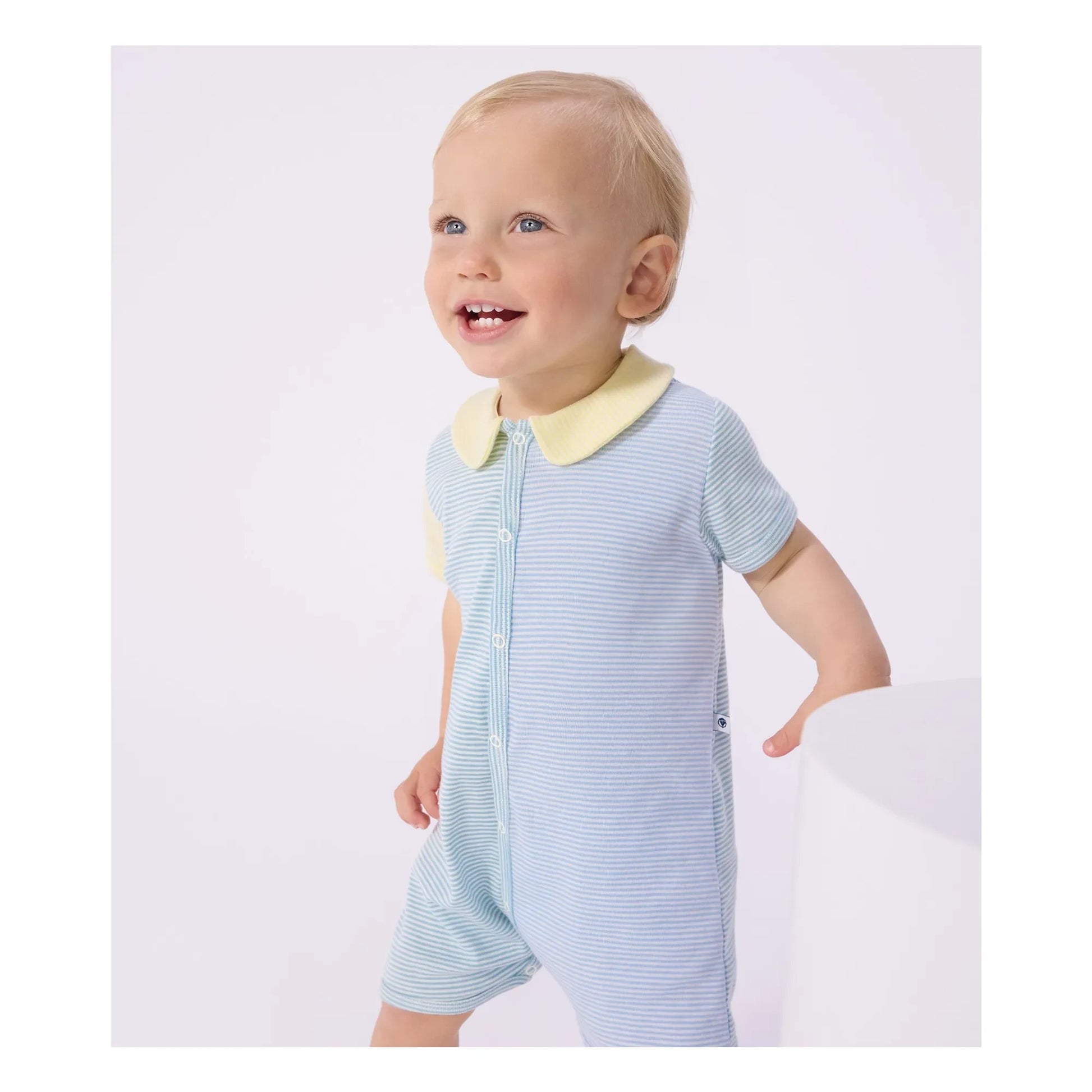Petit Bateau - Pyjama Combishort Striped | Blue