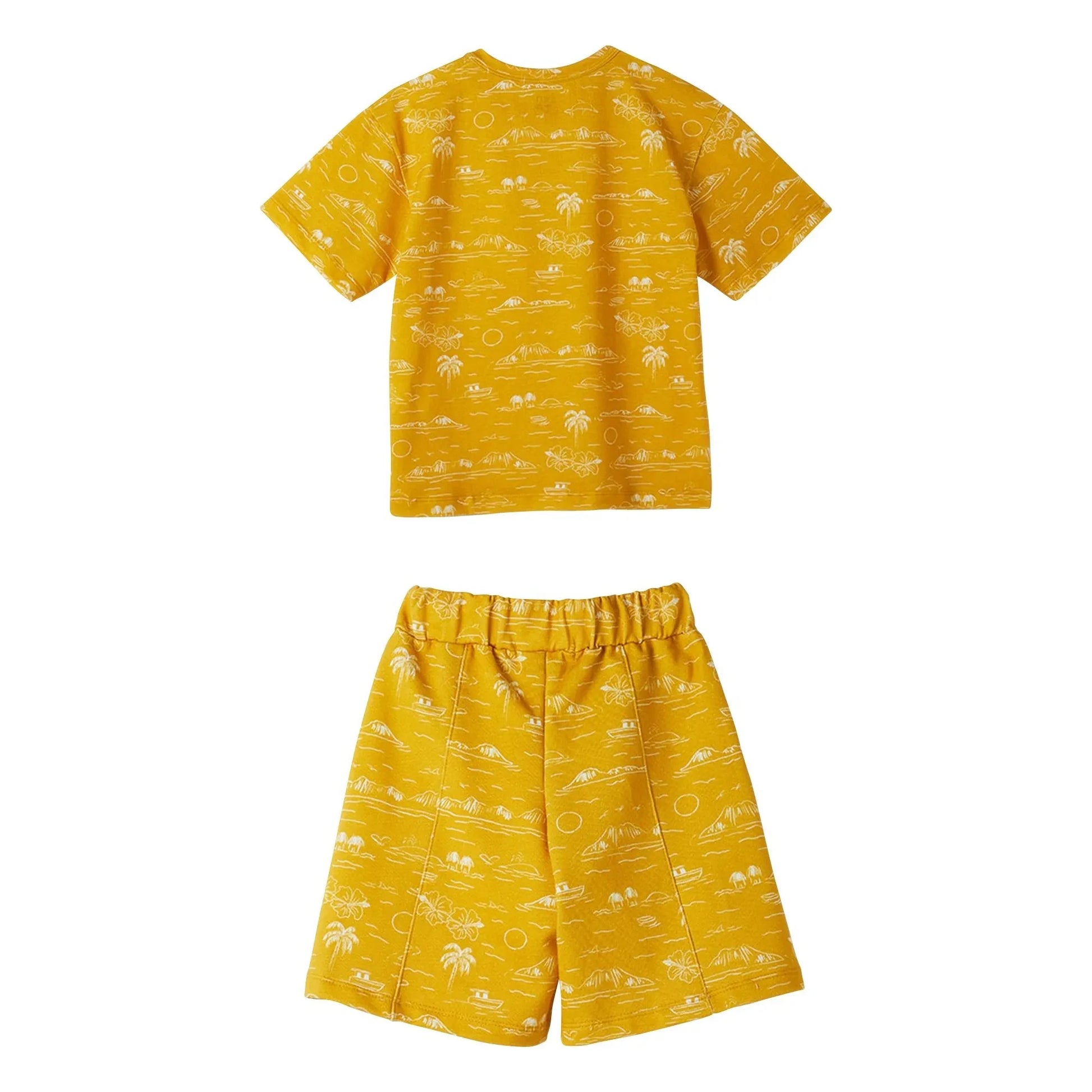 Fabula - Palm T-shirt and Bermuda shorts set | Yellow