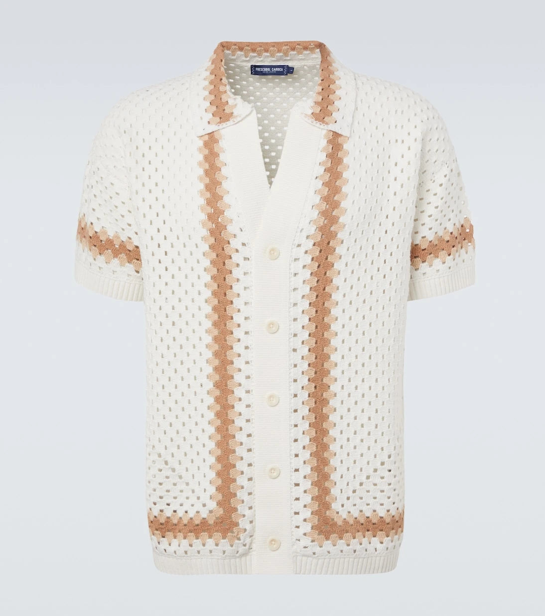 Frescobol Carioca - Pinto crochet cotton bowling shirt