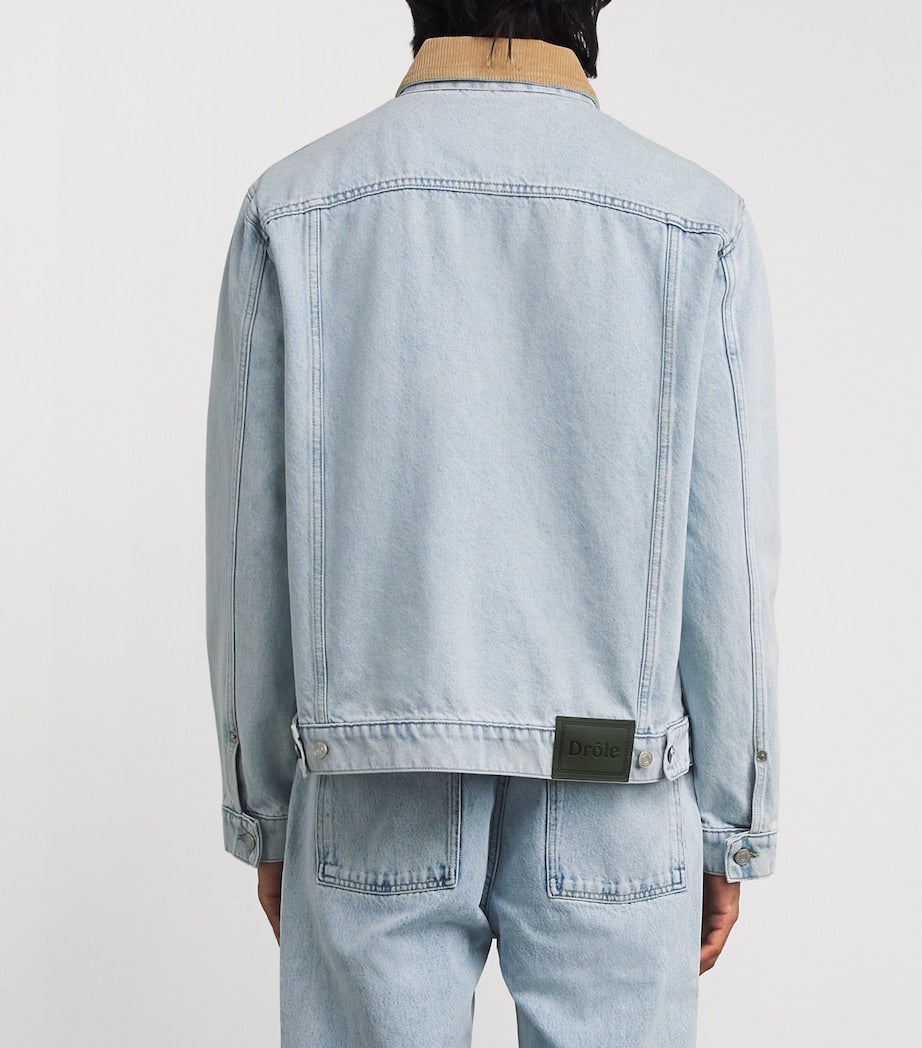 Drôle De Monsieur Blue Cord-Collar Denim Jacket