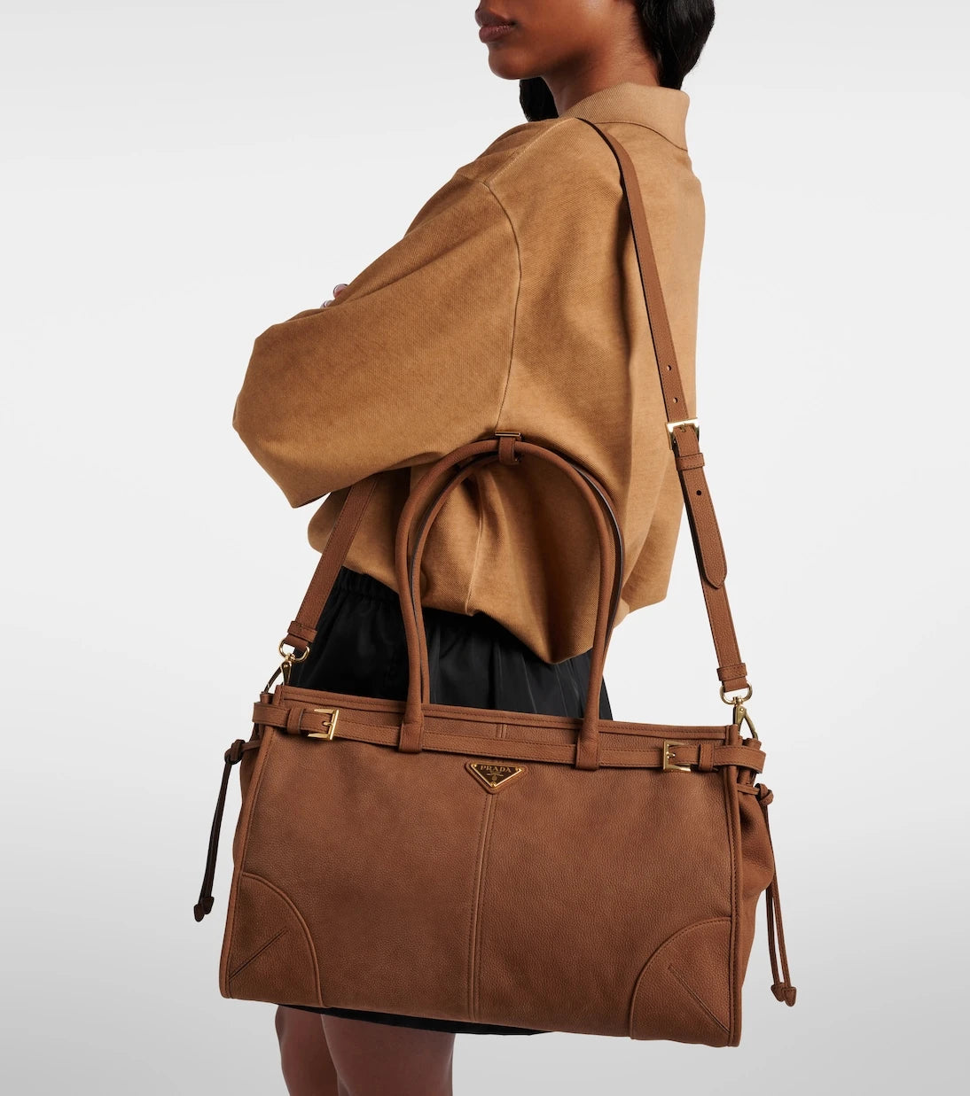 Prada - Prada Bonnie Large leather shoulder bag
