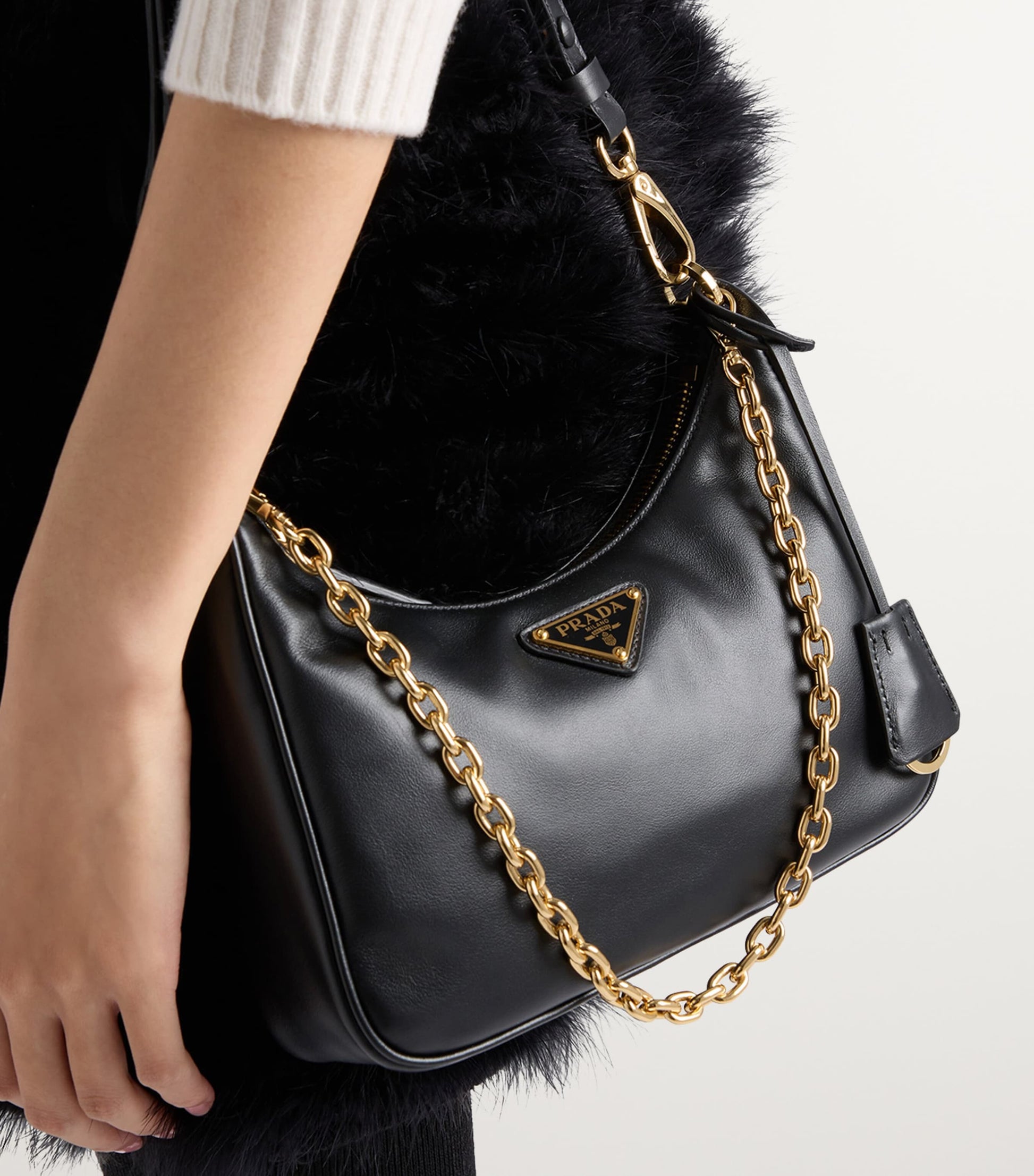 Prada Black Mini Leather Re-Edition Shoulder Bag