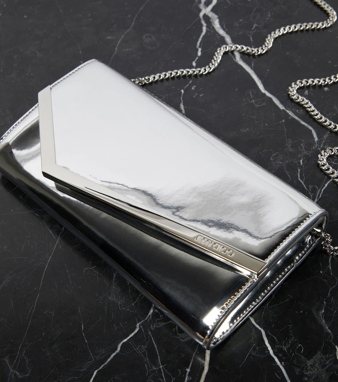 Jimmy Choo - Emmie mirrored clutch