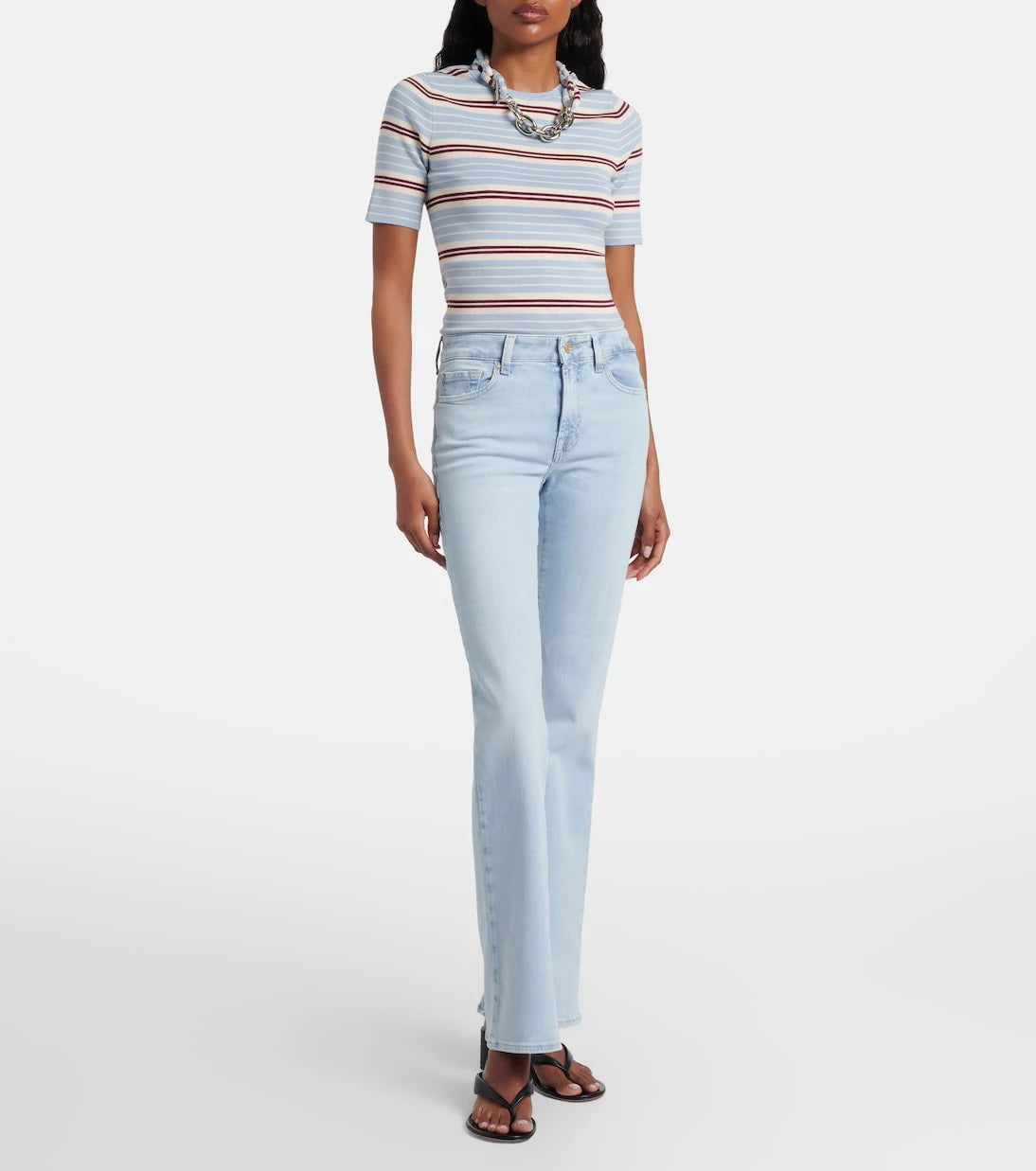 7 For All Mankind - بنطلون جينز ليجي بقصة بوت كت